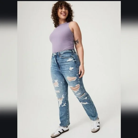 Torrid Super Soft Ribbed High Neck Tank Top in Dusk Size 1X NWT - Picture 5 of 13